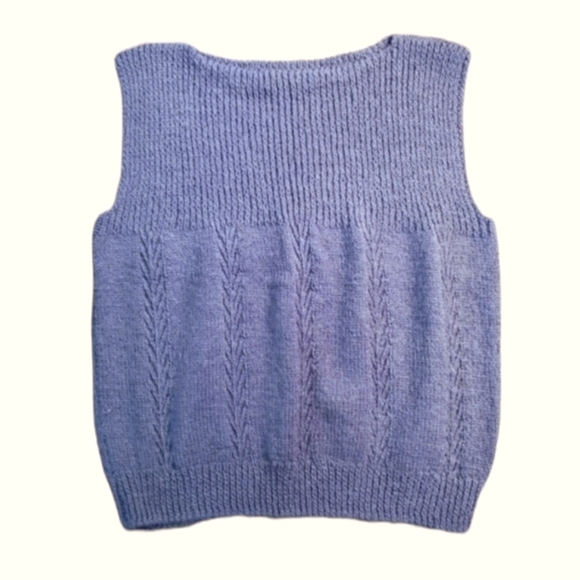 Handmade Sweaters - Vintage Handmade Knit Wool Sweater Vest Chunky Loose Fit